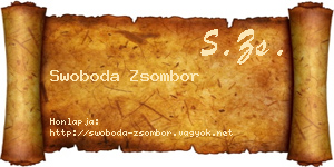 Swoboda Zsombor névjegykártya
